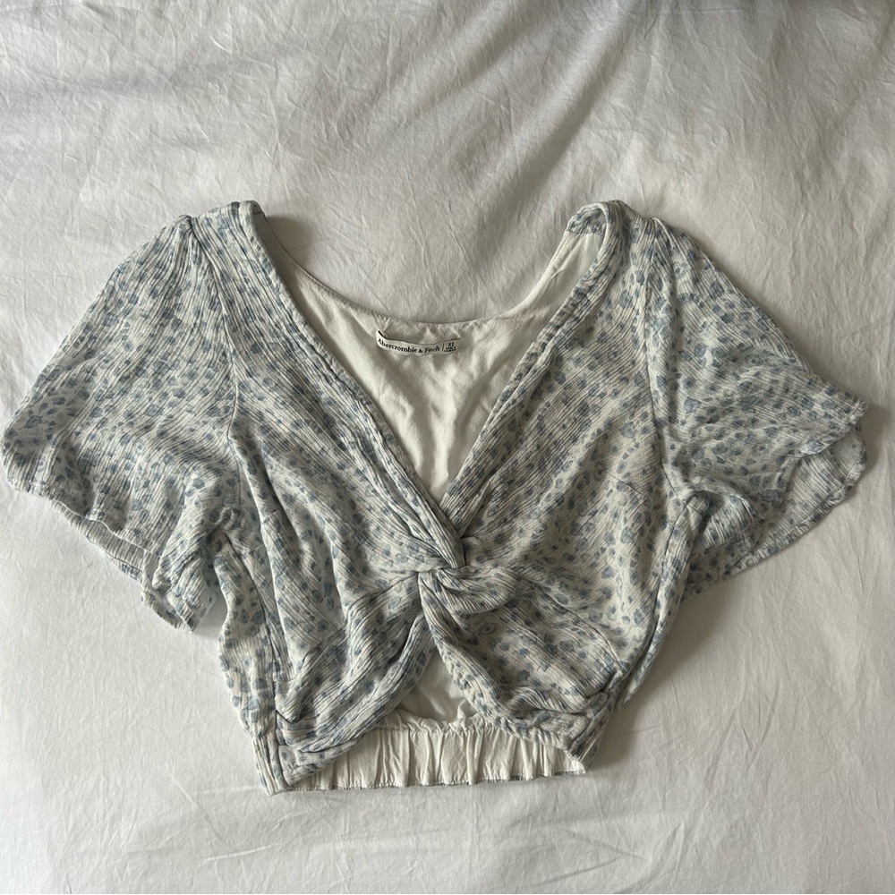 Knot-Front Flutter Sleeve Top | Abercrombie & Fit… - image 5